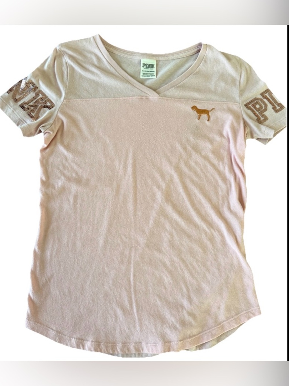PINK Victoria's Secret Light Pink V-Neck Tee